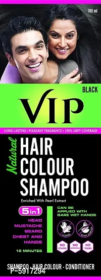 VIP Hair Color Shampoo, Black, 180ml