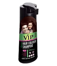 VIP Hair Color Shampoo: Dark Brown, 180ml. Ammonia-free, long-lasting color, 100% grey coverage. Easy at-home application.-thumb2