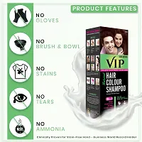 VIP Hair Color Shampoo: Dark Brown, 180ml. Ammonia-free, long-lasting color, 100% grey coverage. Easy at-home application.-thumb1