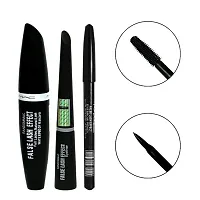 RANDOMMAC Waterproof Liquid mascara, liquid Eyeliner And eyebrow pencil and Eyconic kajal (pack of 4)-thumb2