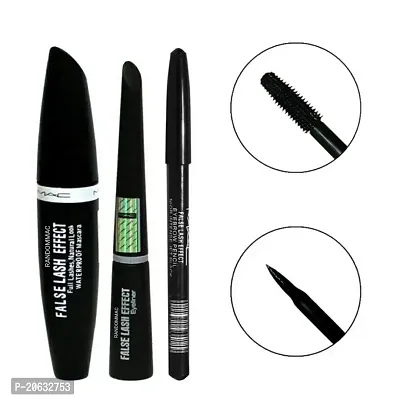 RANDOMMAC Waterproof Liquid mascara, liquid Eyeliner And eyebrow pencil and Eyconic kajal (pack of 4)-thumb3