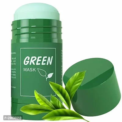 Green Tea Face Stick Mask Oil Control Anti Acne Eggplant Cleaning Solid Mask (40 g)