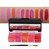 Crazy Huda 10 Multi Shade Lip Palette With Brush For Protective Stay All Day-thumb2