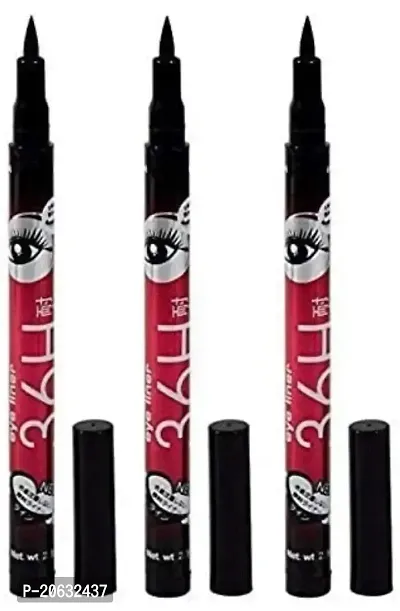 Proffeshinol 36H Black Waterproof Liquid Eyeliner Make Up Beauty Comestics Long-lasting Sketch liner Pack of 3