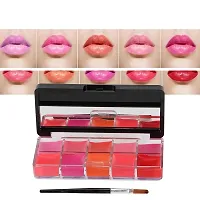 Crazy Huda Protective Stay All Day 10 Multi Shade Lip Palette With Brush-thumb1