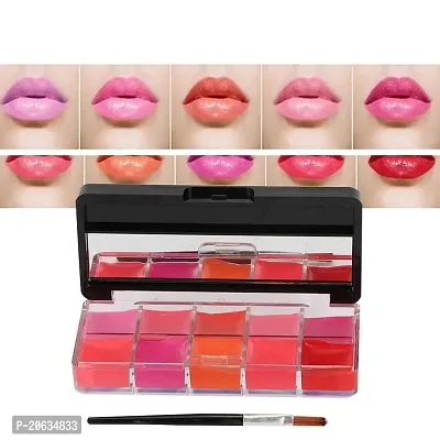 Crazy Huda Protective Stay All Day 10 Multi Shade Lip Palette With Brush-thumb2