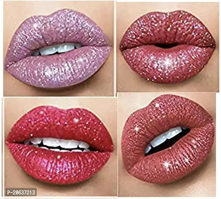 Crazy Huda Professional Makeup Diamond Hydrating Glitter Lip Balm Lipstick For Girls  Women Set of 4-thumb2