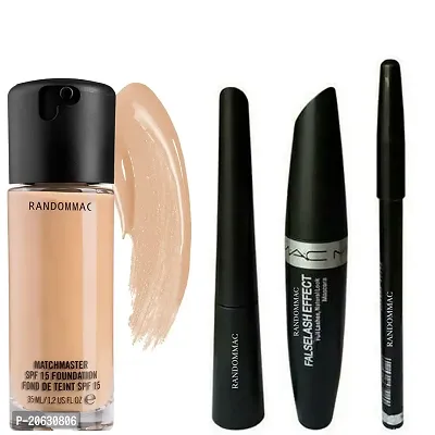 RADNOMMAC 3 IN 1 LINER MASCARA  LICQID LINER With Match master Foundation (Set of 4)-thumb0