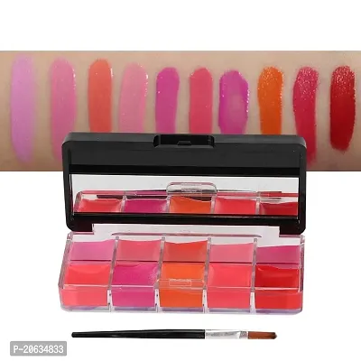 Crazy Huda Protective Stay All Day 10 Multi Shade Lip Palette With Brush-thumb3