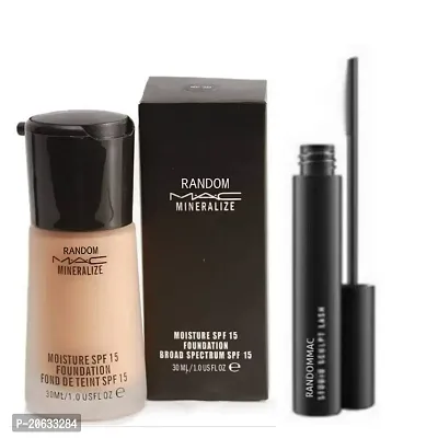 RANDOMMAC Waterproof Eyeliner And Foundation For Face Makeup (Set Of 2)-thumb0