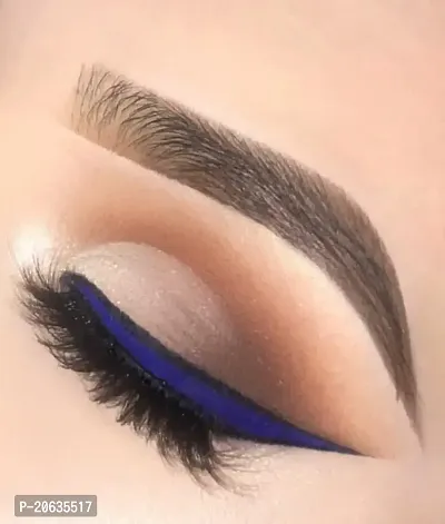 Random-Mac Waterproof Gel Eyeliner (Black and Blue) Long Wear With Brush-thumb2