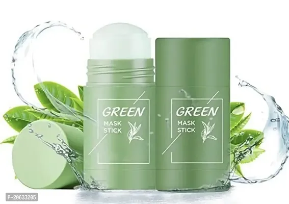 CRAZY HUDA Green Tea Mask Stick For Face Blackheads | Whiteheads | Oil Control | Anti Aging | Purifying Solid Clay Detox Mud With Hyaluronic Acid  Green Tea