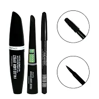 RANDOMMAC Professional Waterproof Liquid Mascara, Eyeliner, Eyebrow Pencil And Studio Combo Face And Body Foundation For All Skin Tone, 120 Ml With Red Edition Lipstick and Eyelash (Set Of 9)-thumb1