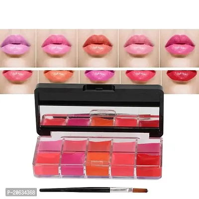 Crazy Huda 10 Multi Shade Lip Palette With Brush For Protective Stay All Day