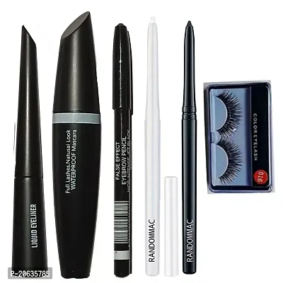 Random-Mac Long lasting Liquid Liner  Liquid mascara pencil kajal with White  Black Kajal With Eyelash