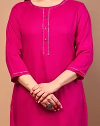 RIMELINE FASHION Rayon Straight Kurti for Women Pink-thumb4