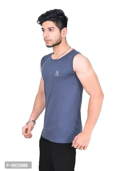 Fashionbazaar4u Sando for Men Track and Training Wear Tank Top for Men, Skin Friendly Gym Vest for Men Dark Blue-thumb2