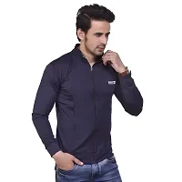 Fashionbazaar4u Men's Polyester Long Sleeve Slim Regular Track Top(Neavy Blue)-thumb3