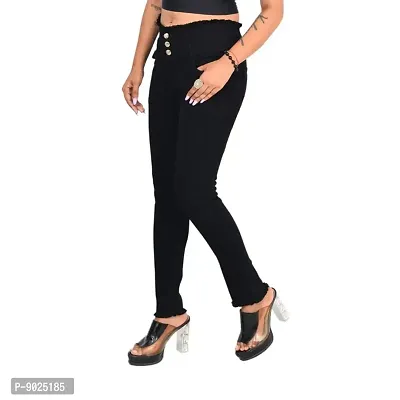 Fashionbazaar4u Women's High Rise Slim Fit Jeans Black 28-thumb4