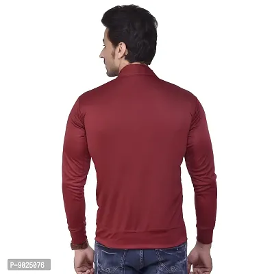 Fashionbazaar4u Men's Polyester Long Sleeve Slim Track Top(Red)-thumb4