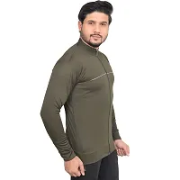 Fashionbazaar4u Men's Polyester Long Sleeve Slim Track Top(Green)-thumb2