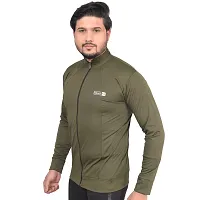 Fashionbazaar4u Men's Polyester Long Sleeve Slim Regular Track Top(Green)-thumb1