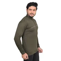 Fashionbazaar4u Men's Polyester Long Sleeve Slim Track Top(Green)-thumb3