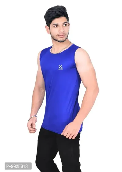 Fashionbazaar4u Sando for Men Track and Training Wear Tank Top for Men, Skin Friendly Gym Vest for Men Royal Blue-thumb2