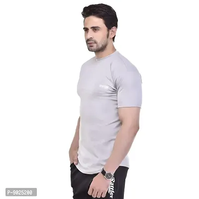 Fashionbazzar4u Men's Smart Fit Solid Round Neck T-Shirt (Medium, Light Gray)-thumb3