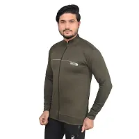 Fashionbazaar4u Men's Polyester Long Sleeve Slim Track Top(Green)-thumb1