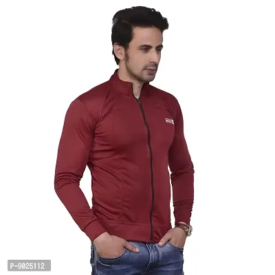 Fashionbazaar4u Men's Polyester Long Sleeve Slim Regular Track Top(Red)-thumb2