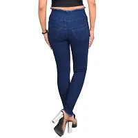 Fashionbazaar4u Women's High Rise Slim Fit Jeans Dark Blue 28-thumb1