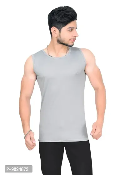 Fashionbazaar4u Sando for Men Track and Training Wear Tank Top for Men, Skin Friendly Gym Vest for Men Gray-thumb0