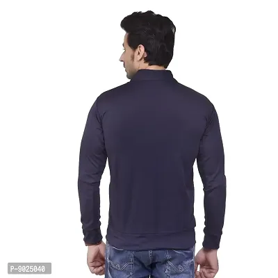 Fashionbazaar4u Men's Polyester Long Sleeve Slim Regular Track Top(Neavy Blue)-thumb2