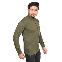 Fashionbazaar4u Men's Polyester Long Sleeve Slim Regular Track Top(Green)-thumb2