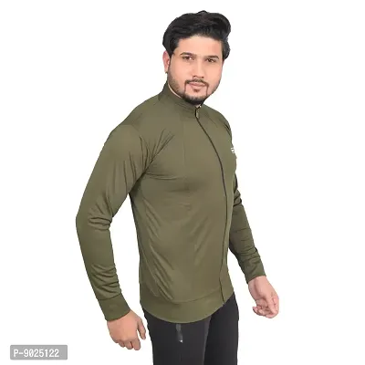 Fashionbazaar4u Men's Polyester Long Sleeve Slim Regular Track Top(Green)-thumb3