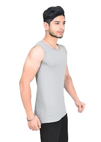 Fashionbazaar4u Sando for Men Track and Training Wear Tank Top for Men, Skin Friendly Gym Vest for Men Gray-thumb2