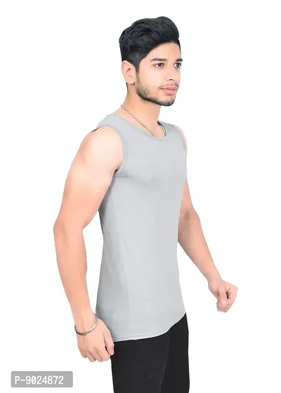 Fashionbazaar4u Sando for Men Track and Training Wear Tank Top for Men, Skin Friendly Gym Vest for Men Gray-thumb3