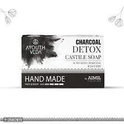 Charcoal Black Bar Soap with Natural Botanicals, 100% Natural Activated soap for Men and Women | Nourishing,Deep Cleansing and Glowing Skin( pack of 1)