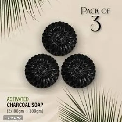 ACTIVATED CHARCOAL HANDMADE BATHING SHOP for for skin whitening, Tan Removal, Treat Oily Skin and Deep Cleansing COMBO PACK OF 3 (3x100gm) | CHEMICAL FREE SOAP Bath Scrubs  Soaps