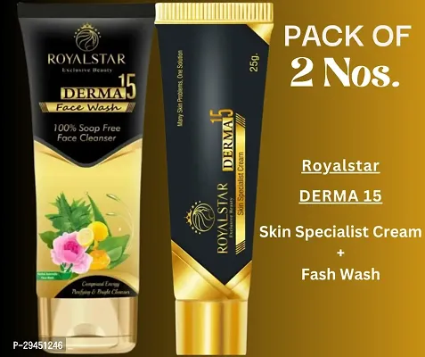 Royal star Skin Cream + Face Wash Gel - One solution to All Skin Problems Ayurvedic Derma 15 to get freckles by (Pack of 2)-thumb2