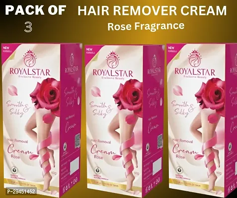 Royalstar Skin Hair Removal Cream in Rose Fragrance for Silky Smooth Skin in 5 Minutes Action Formula Secret 50g each (PACK OF 3 = 150g)