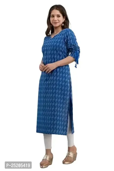 Women Kurti Blue-thumb0