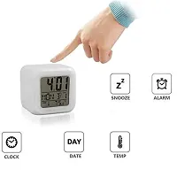 SHRI Krishna Date-Time-Temperature Automatic 7 Colour Shri Krishna Changing Glowing Digital LED Alarm Clock for Bedroom, Table, Desk, Kids Room (Multicolour)-thumb2