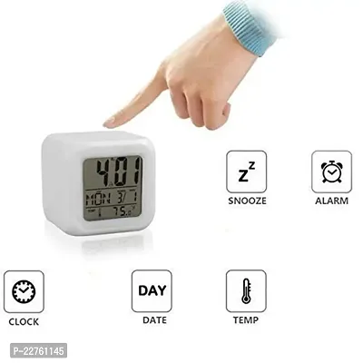 SHRI Krishna Date-Time-Temperature Automatic 7 Colour Shri Krishna Changing Glowing Digital LED Alarm Clock for Bedroom, Table, Desk, Kids Room (Multicolour)-thumb3