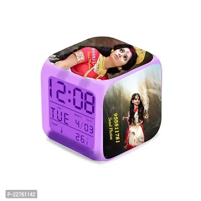 SHRI KRISHNA Alarm Clock, Personalized/Customized Digital, LED Alarm Clock, for Bedroom, Table, Desk, Kids Room (Multicolor) Photo Print ,Plastic