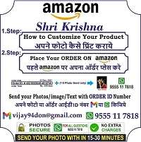 Plastic Personalized/Customized Photo Print Digital Alarm Clock, Glowing LED, Color Change Digital Alarm Clock, Shri Krishna (White)-thumb1