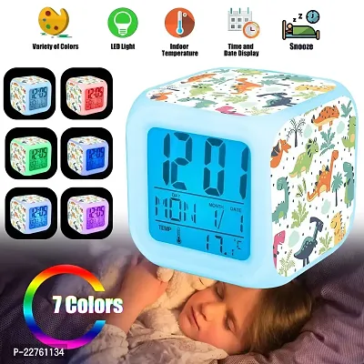 Alram Digital Clock Date-Time-Temperature Automatic 7 Colour Shri Krishna Changing Glowing Digital LED Alarm Clock for Bedroom, Table, Desk, Kids Room (Multicolour)-thumb3