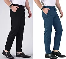 Stylish Multicoloured Cotton Blend Solid Trouser For Men-thumb1