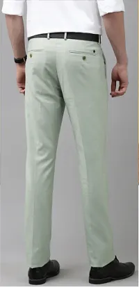 Stylish Green Cotton Blend Solid Trouser For Men-thumb1